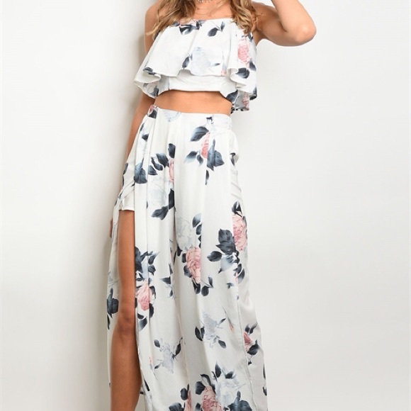 2 Piece Floral Jumpsuit - Picture 5 of 8
